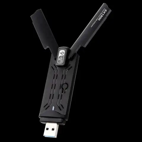 WiFi 6 AX1800 USB 3.0 무선 어댑터 2.4GHz/5GHz 듀얼 밴드 Wi-Fi 네트워크 카드 (고이득 안테나 포함) PC 노트북 Win10/11용
