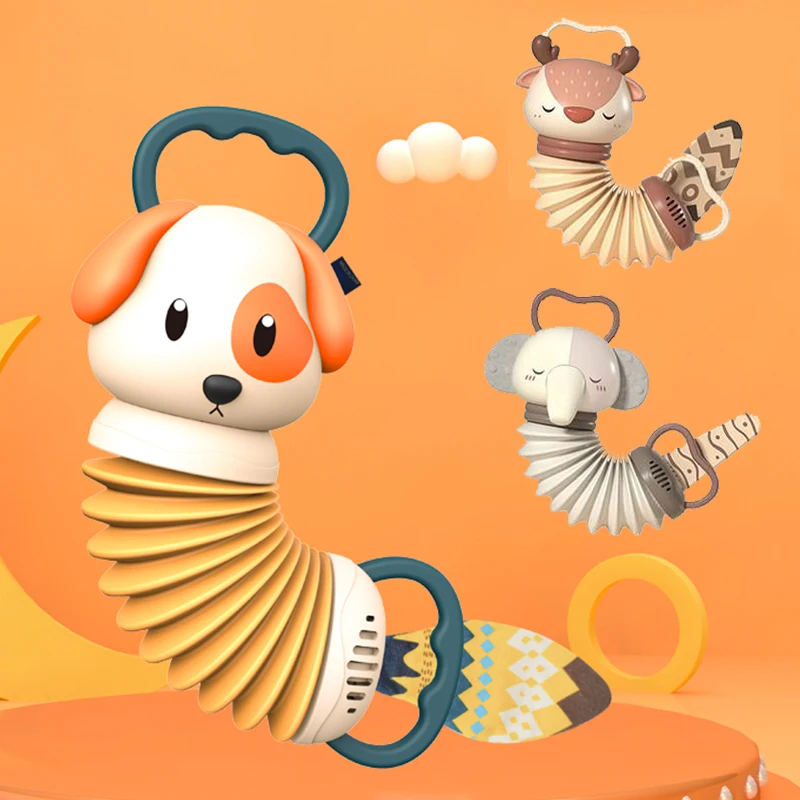 Dog Accordion Baby Toys Cartoon Animal Dog Elephant Deer Accordion Bug Toddler Early Education Music for Boy Girl Christmas Gift