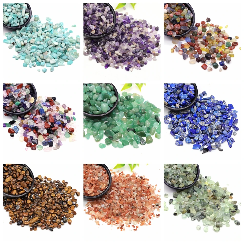 Natural Crystal Crushed Stone Minerals Reiki Healing Tumbled Demagnetization Net Fossil Ornaments Aquarium Home Decor DIY Crafts