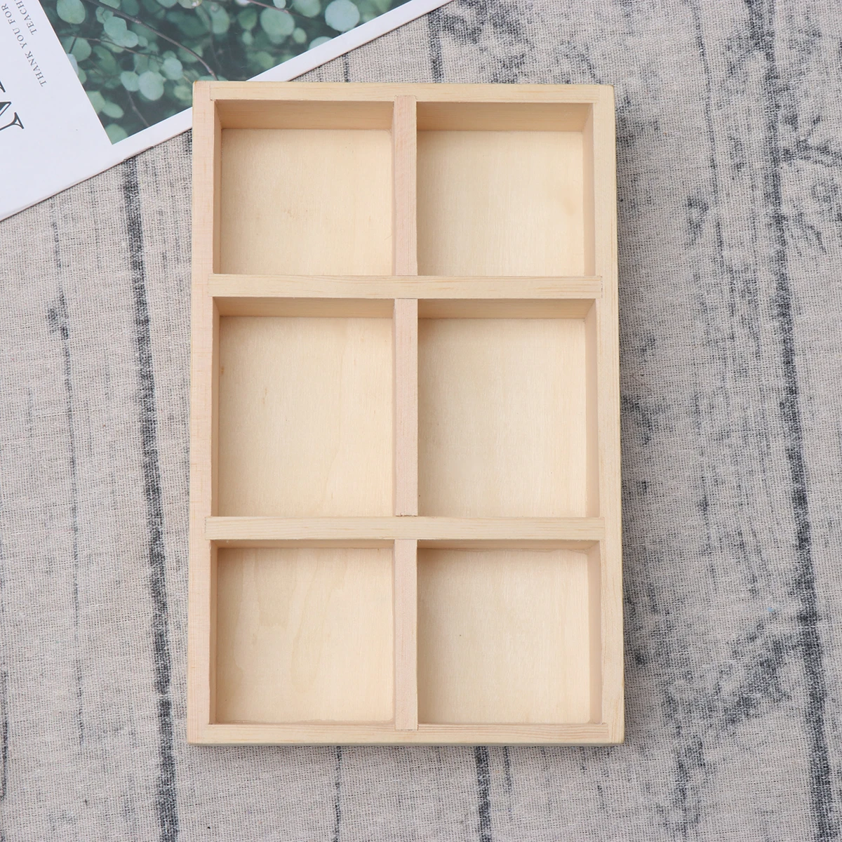 

Solid Wood Multi Lattice Box Large Square Jewelry Storage Case Tray for Rings Bracelets Gifts and Small Plants