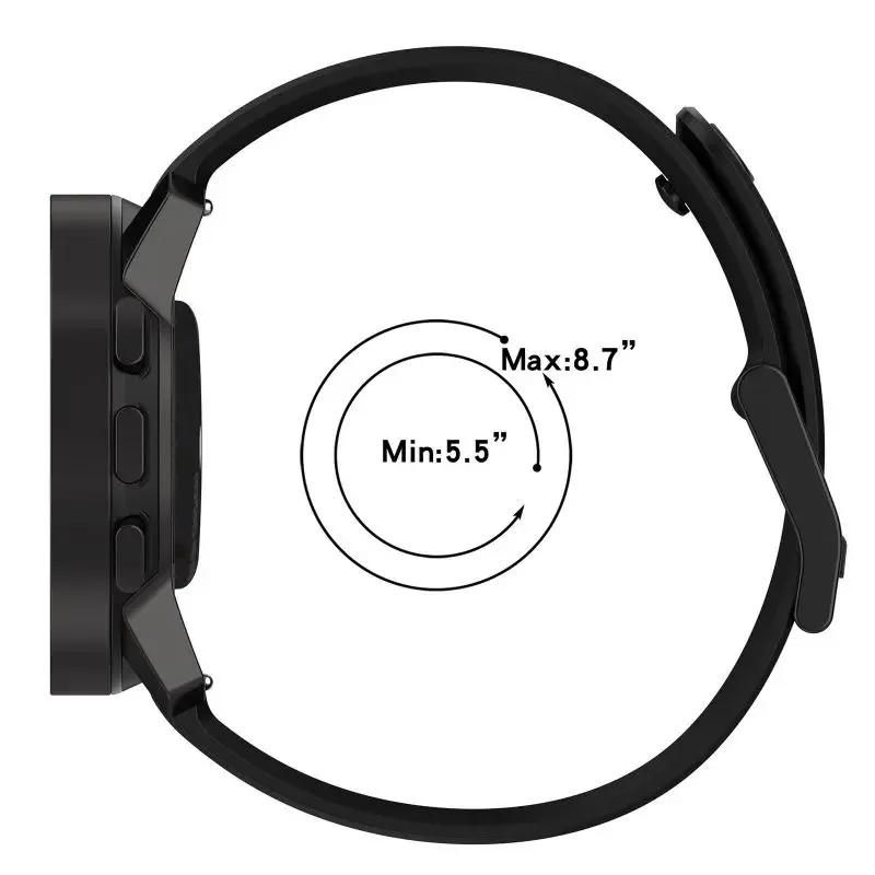 Pulseira de silicone para relógio inteligente SUUNTO, pulseira macia, pulseira vertical, acessórios esportivos, 9 Peak Pro 5, 22mm