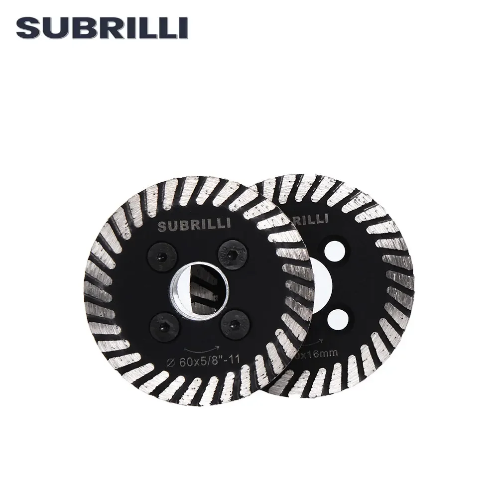 Subrilli diâmetro 60mm seco e molhado prensado a quente mini turbo diamante escultura disco lâmina de serra de corte com conexão m14 flange