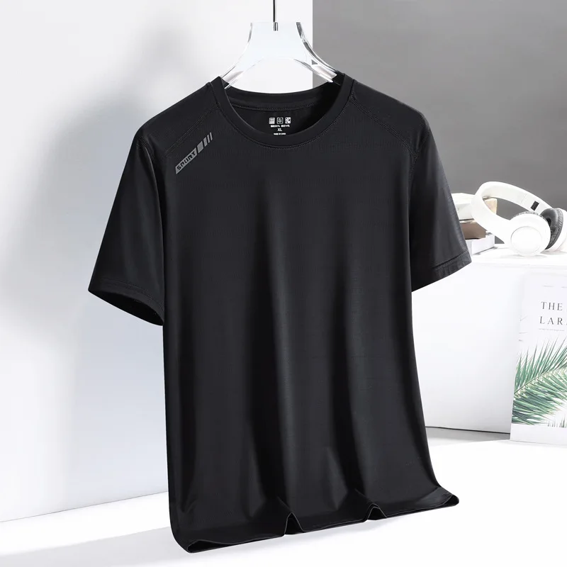Breathable 2026 Running T-Shirts Men Quick Dry Fitness Wear Oversized Tee Basketball Golf Training Sweatproof Odor Resistant