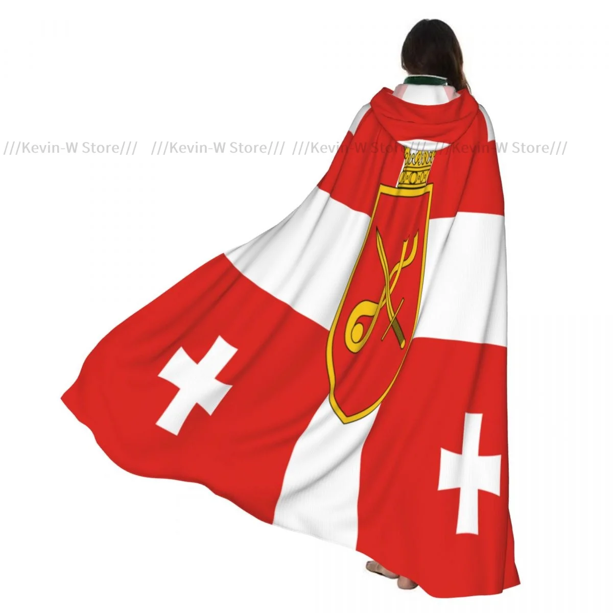 Capa con capucha, capa Unisex con capucha, bandera de las fuerzas armadas georganas, capa de bruja vampiro, disfraz de Cosplay