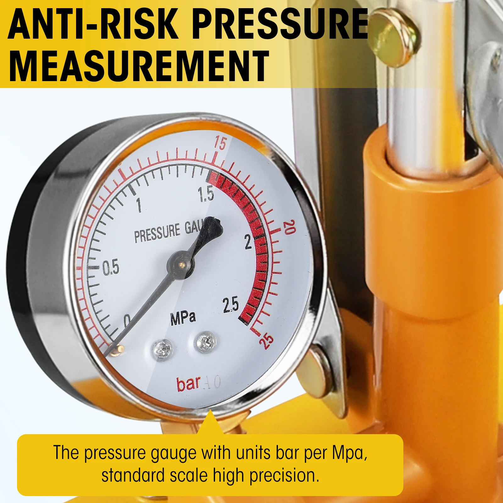 25 Bar, Handdruckprüfpumpe, Manuelle Füllpumpe, Solar-Testpumpe, Druckprüfpumpe, Wärmeleck-Druckprüfpumpe, DIY
