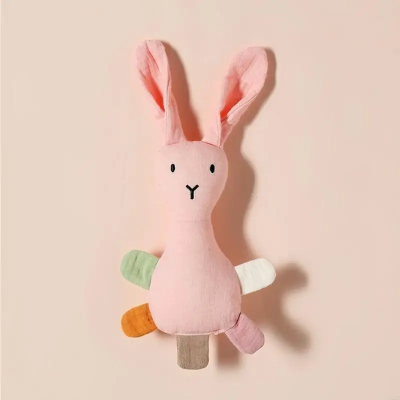 

Q22D Sleeping Doll Kid Rabbit Snuggle Toy Rattle Soothe Appease Toy for Toddlers