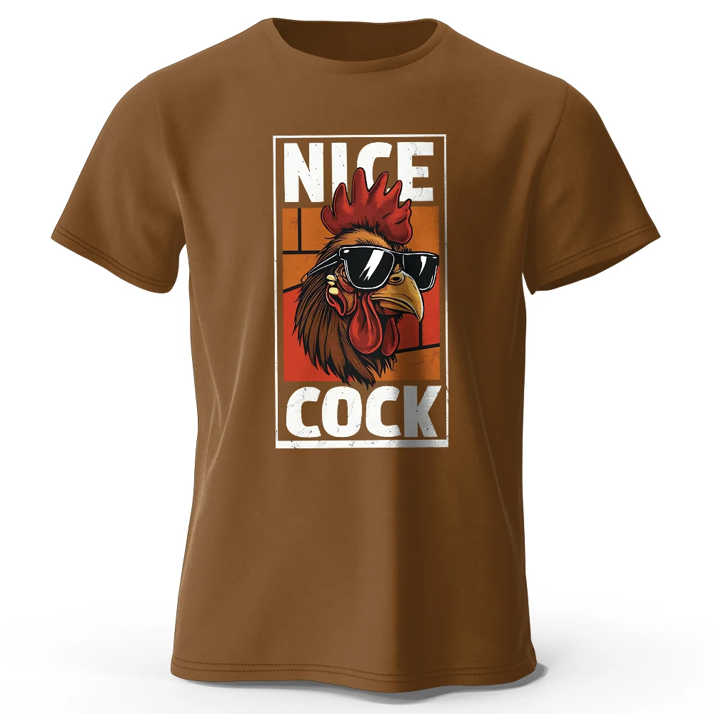 Herren-T-Shirt mit schönem Hahn-Aufdruck, 100 % Baumwolle, übergroße, humorvolle Grafik-T-Shirts für Damen, Sommer-Tops, Neuheit, Streetwear