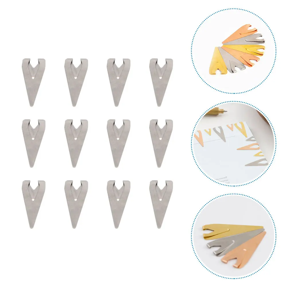 

12Pcs Metal Bookmarks Clips Retro Label Clamps Stainless Steel Bookmark for Kids School Office Supplies Multifunction Bookmarker