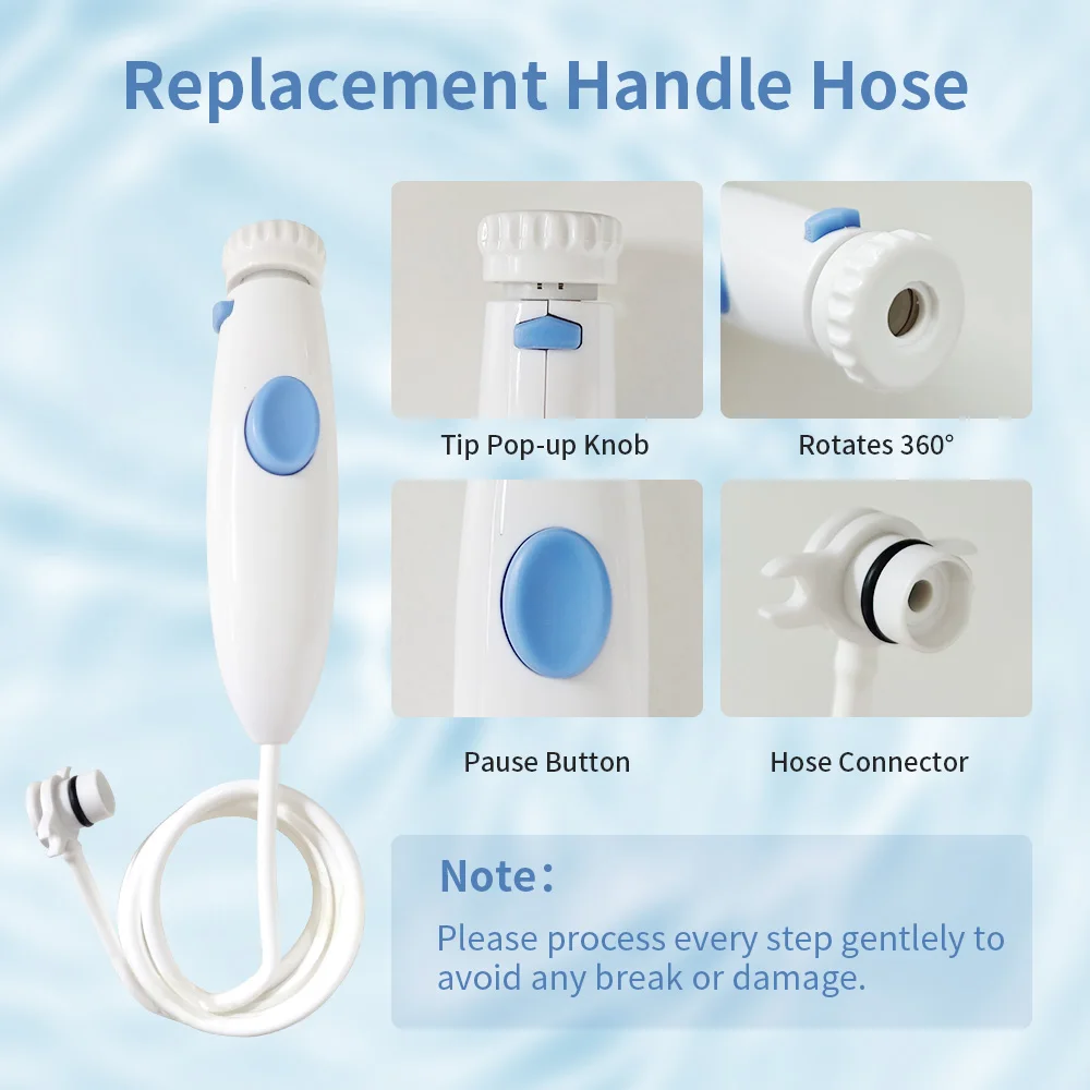 Vaclav Replacement Hose Handle Tube For Water Flosser Oral Irrigator Dental Water Jet  For WP-100 WP-150 WP-660 WP-670 WF Series