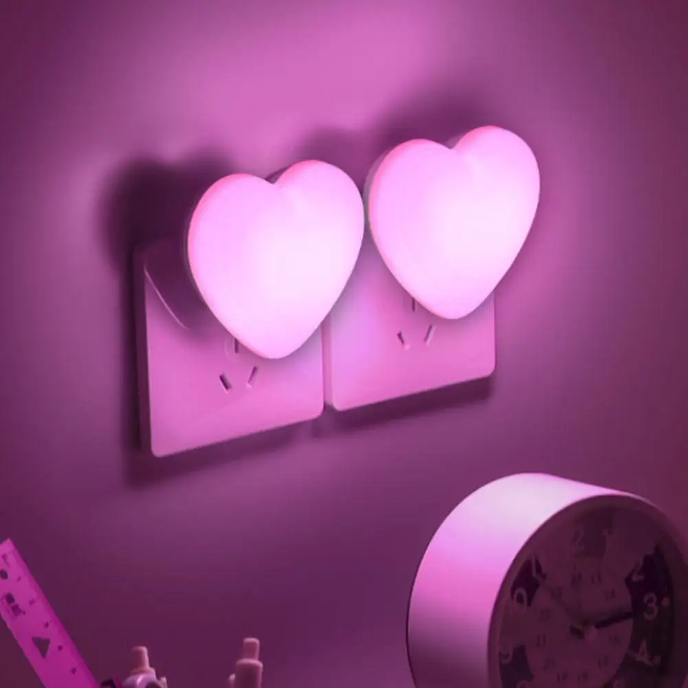 Love Heart LED Night Light 3D Lamp Wedding Romantic Pink Night Light Ornament Valentine's Day Home Ambient Light Decoration