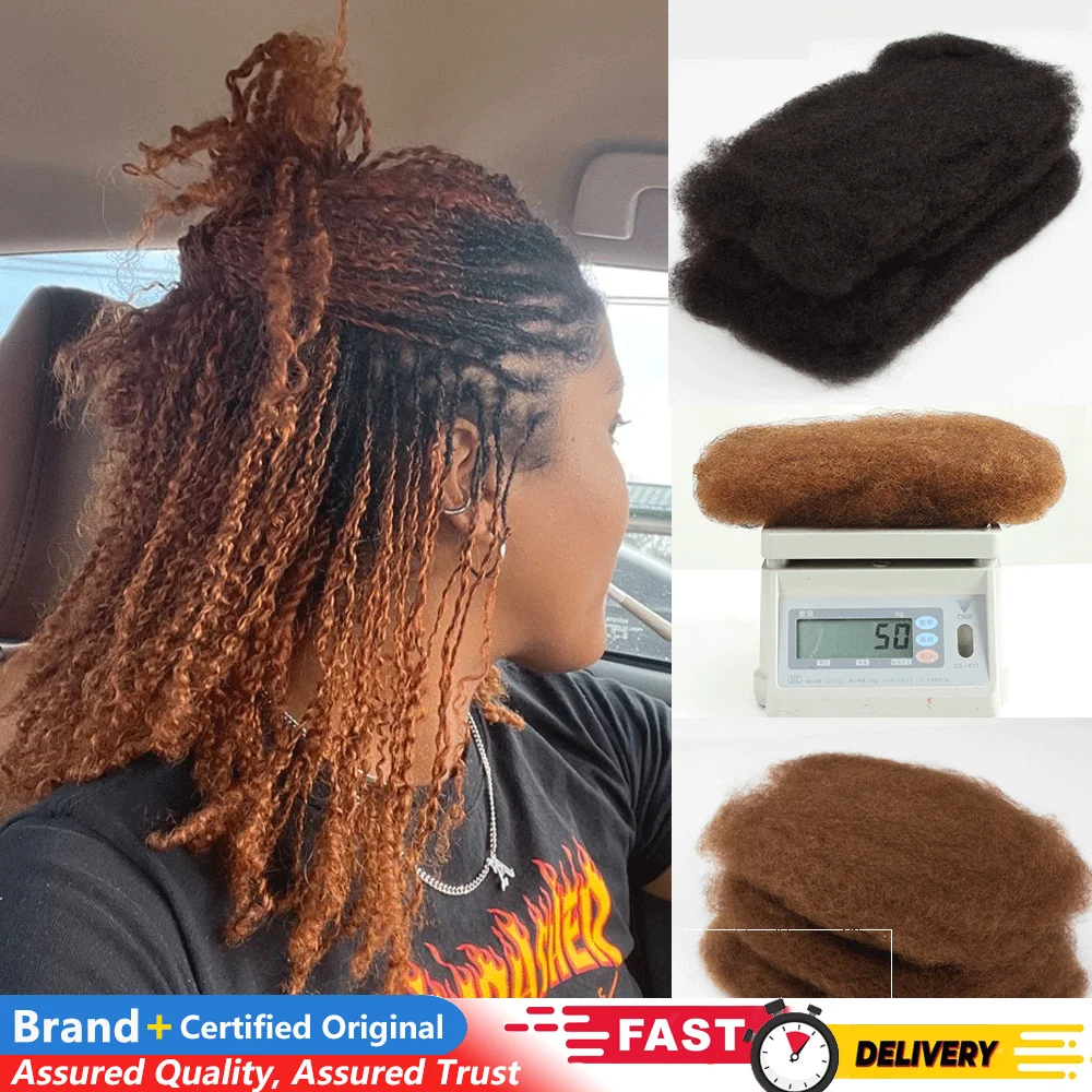 

Sleek Brazilian Remy Hair Afro kinky Curly Bulk Human Hair For Braiding QVR 1 Bundle 50g/pc Natural Color Braids Hair No Weft