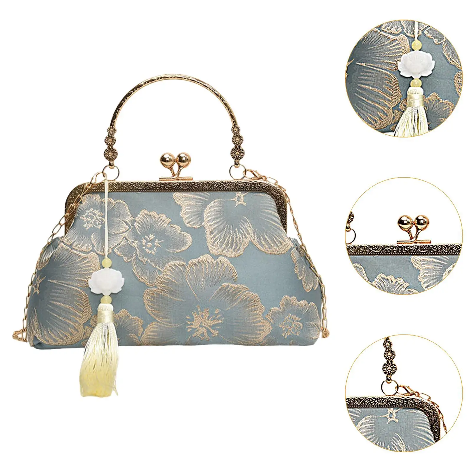 محفظة كيس لوك كروس بودي مع حقيبة كتف بسلسلة وحزام على شكل سلسلة