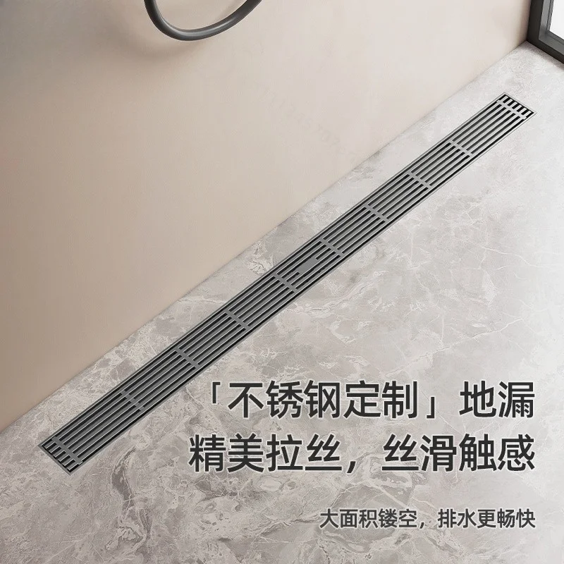 304 Stainless Steel Linear Floor Drain Custom Size Long Shower Drain For Bathroom Project Renovation
