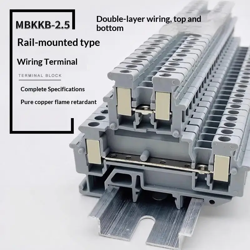 2/10Pcs Double-layer MBKKB2.5 Wiring Terminal Block Universal Feed-Through Plug for Elevator Maintenance Work
