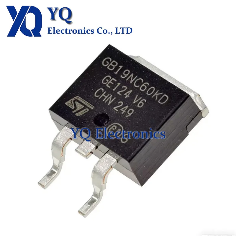 10Pcs STGB19NC60KD GB19NC60KD or STGB19NC60HD GB19NC60HD TO-263 19A 600V Very Fast IGBT Transistor