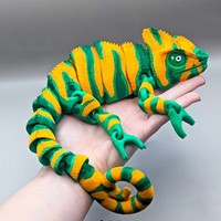 15cm Fashion 3D Printed Dragon Chameleon Figures Multi-joint Movable Simulation for Home Accessories Kids Gift Room Decoration