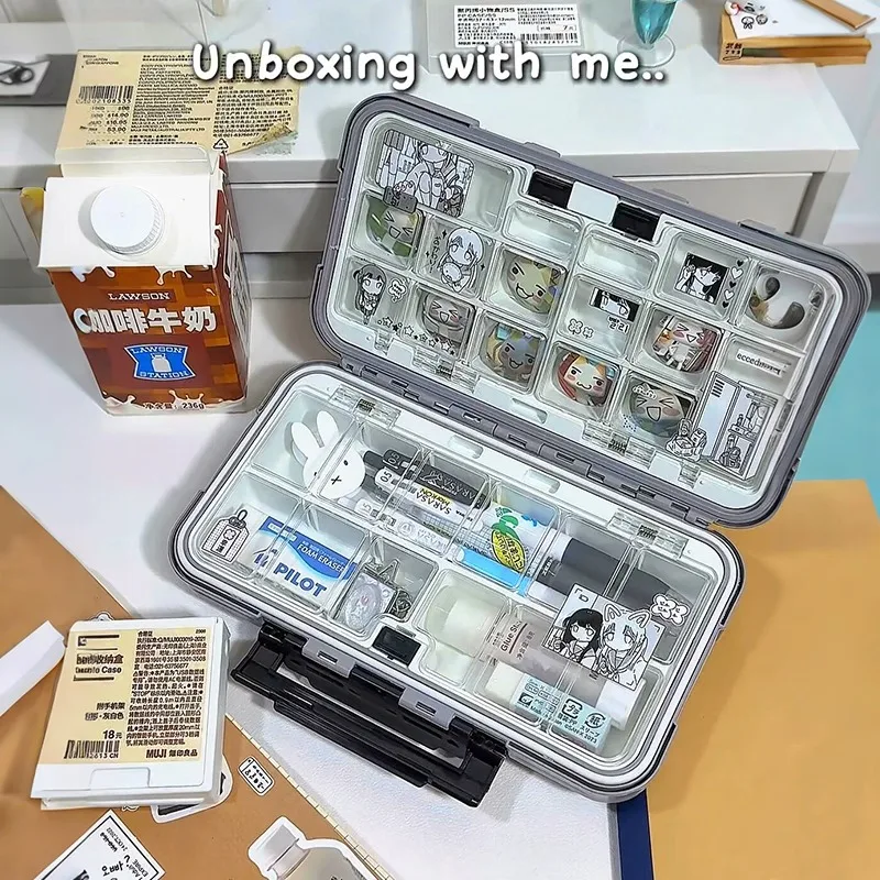 Transparent Pencil Case Boys Girls Elementary School Students Large Capacity Pain Bag Pencil Box Desktop Storage Box Organizer