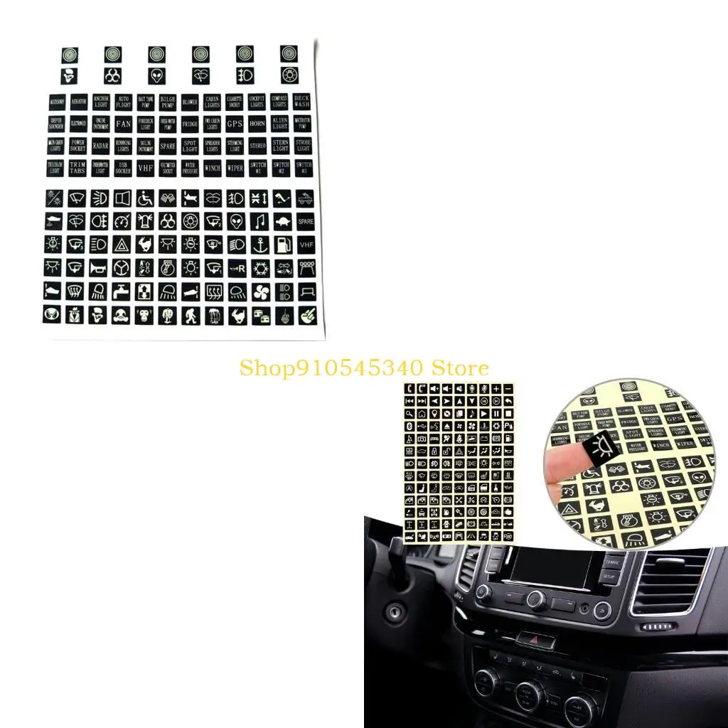U2JA Luminous Stickers for Car Interior Button,Car Decals Switches Labels Stickers,Center Consoles Button Stickers