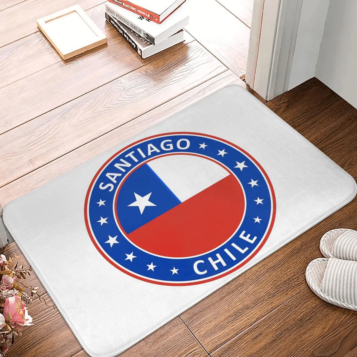 Chilean Flag Santiago De Chile Non-slip Doormat Floor Mat Washable Carpet Rug for Kitchen Entrance Home Balcony Footpad Mats