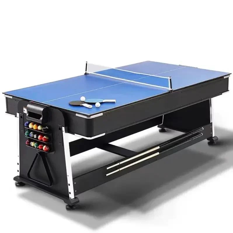 Factory 4-in-1 7FT Multi-Function Table Pool Billiard Table Air Hockey Table Tennis with Dinning Top
