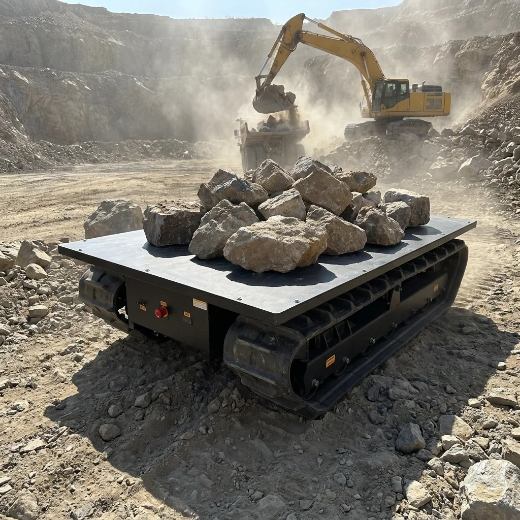 Stable and Durable Electric Crawler Chassis Customized Rubber Track Undercarriage for Complex Terrain Work