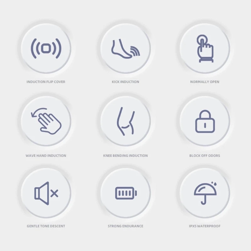 

Усовершенствованный контейнер для мусора, 14 л, с поворотной крышкой Midnightblue Light, три подхода для дома, ванной комнаты и