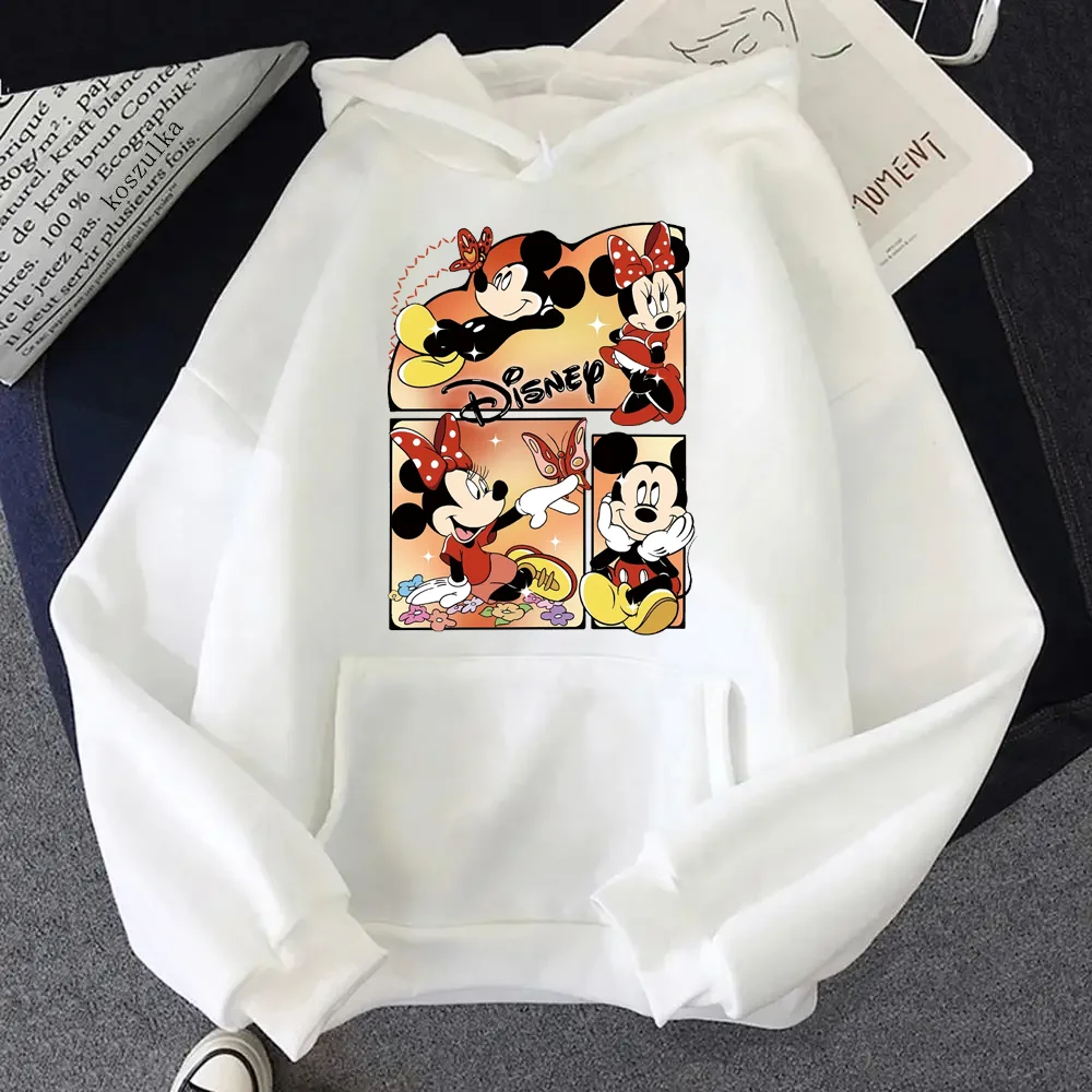 Kawaii Anime Cartoon Disney Cars Mickey Couple Hooded Women's Autumn/Winter Coat Pullovers Casual Simple Sweatshirt Tops