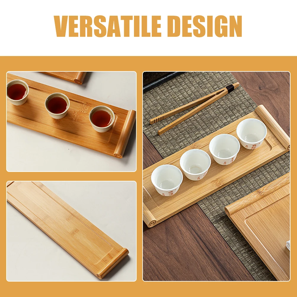 

Bamboo Tea Tray Versatile Use for Tea Sets Display Snack Serving and Home Decoration Rectangular Bamboo Plate Serving Tray