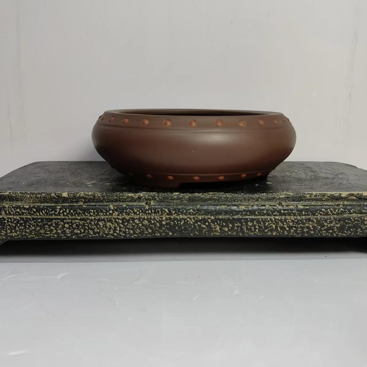 

Hand made Yixing Unglazed bonsai pot with nail design