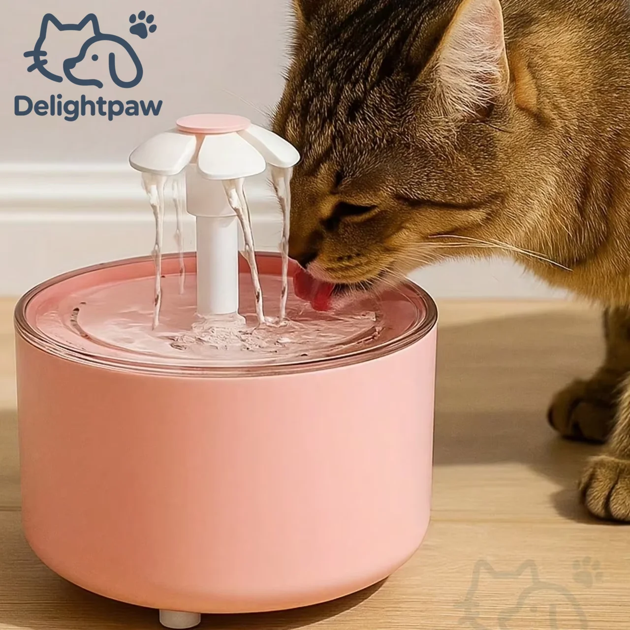 Pet Water Fountain Stainless Steel - 1500ml/50.72oz Floral Design Automatic Cat Water