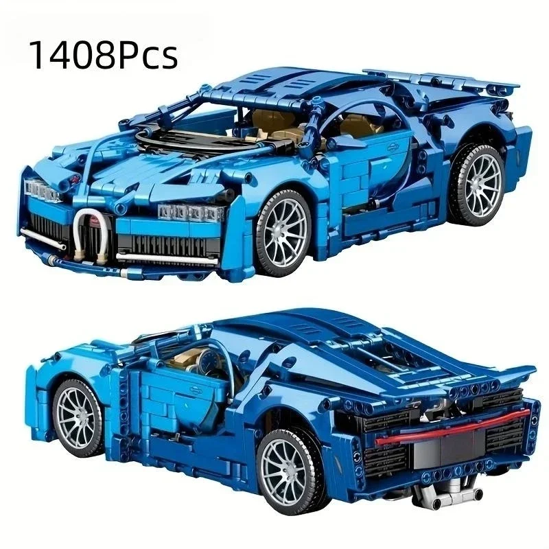 1408 PCS Mechanical blocks Racing Bugatti famous racing car models suitable for children and boys to assemble car toys