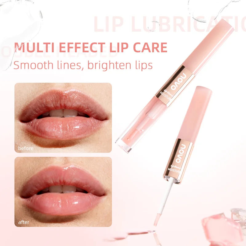 زيت ملمع شفاه مزدوج الأطراف بنكهة الخوخ + بلسم شفاه، فيتامين E وزيت الجوجوبا مملوء، تركيبة ممتصة بسهولة، مغذية #3