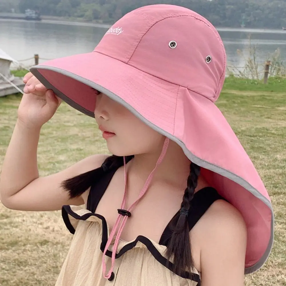 

Children's Shawl Hat Children Sun Hat Anti-UV Outdoor Essential Sun Caps Children Bucket Hats Adjustable