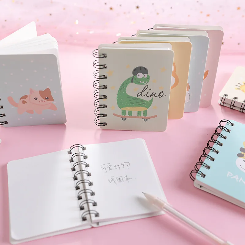 Ring Binder Spiral Notebook A7 Cute Animal Writing Pads Mini Pocket Book for Drawing Korean Stationery School Supplies