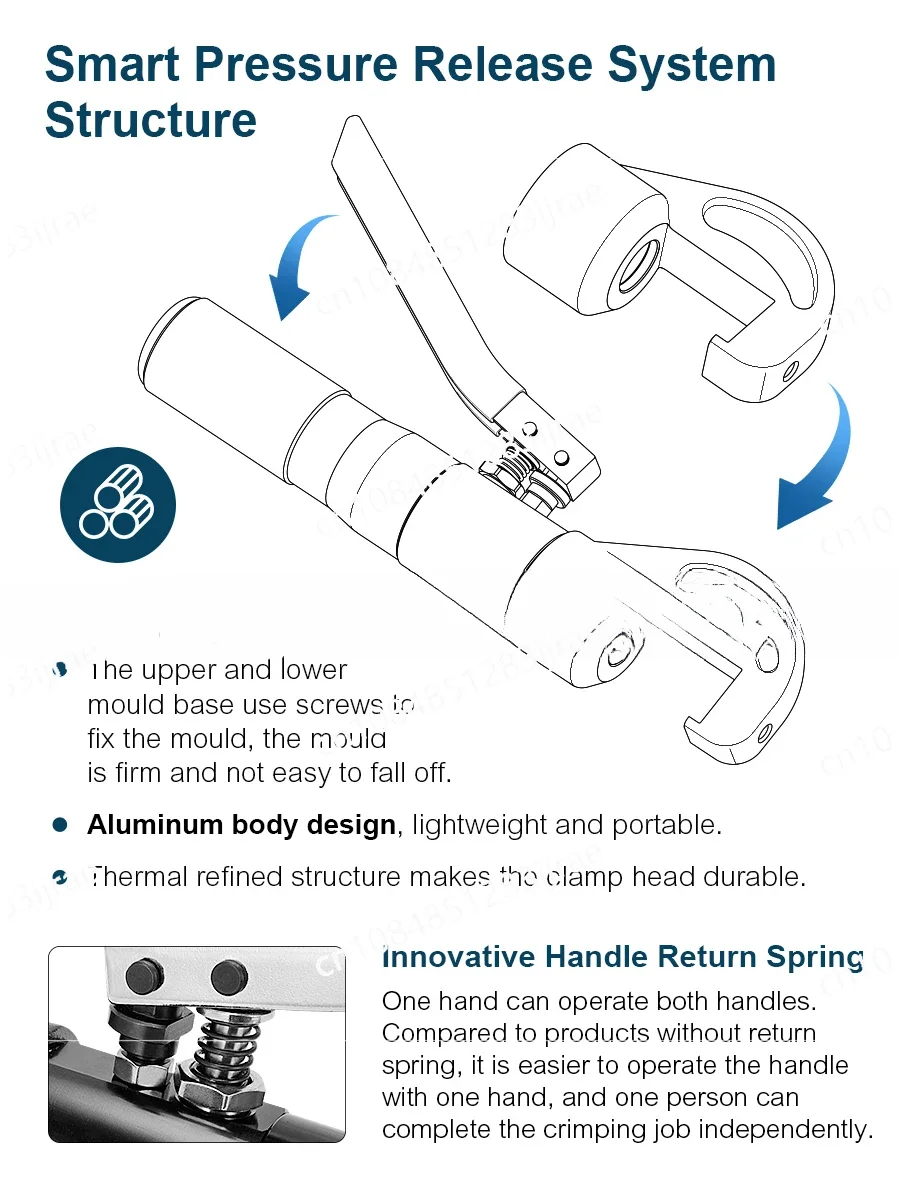 Hydraulic Crimping Tool YQK-70 Cable Lug Crimper Plier 4-70mm2  Compression Tool Pressure 5-6T Pressure