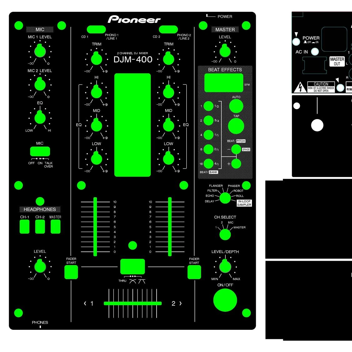 

DJM400 mixer, panel DJ film protection paste limited edition black, white spot sale free mail