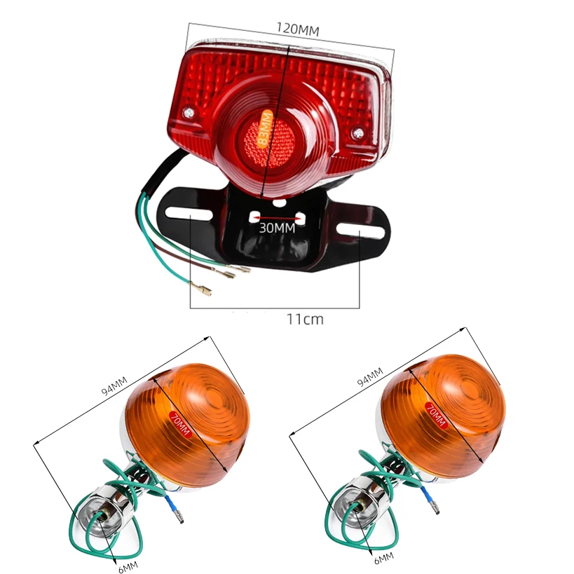 Motorcycle Tail Lamp/Siginal Turning Light for Honda Jialing Lifan Dayang Dayun Zonsheng Loncin Italika for 50cc-110cc Universal