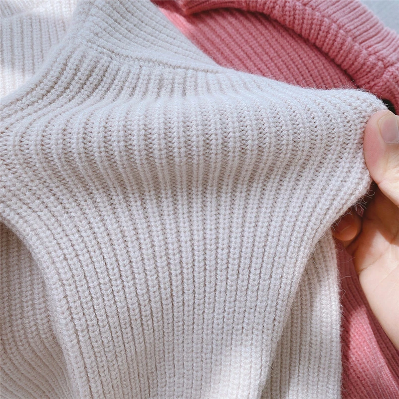 Solid Color Baby Girls Soft Wool Knitted Sweater for Children\'s Tops Clothes Spring Autumn Kids Cashmere Pullover Sweaters