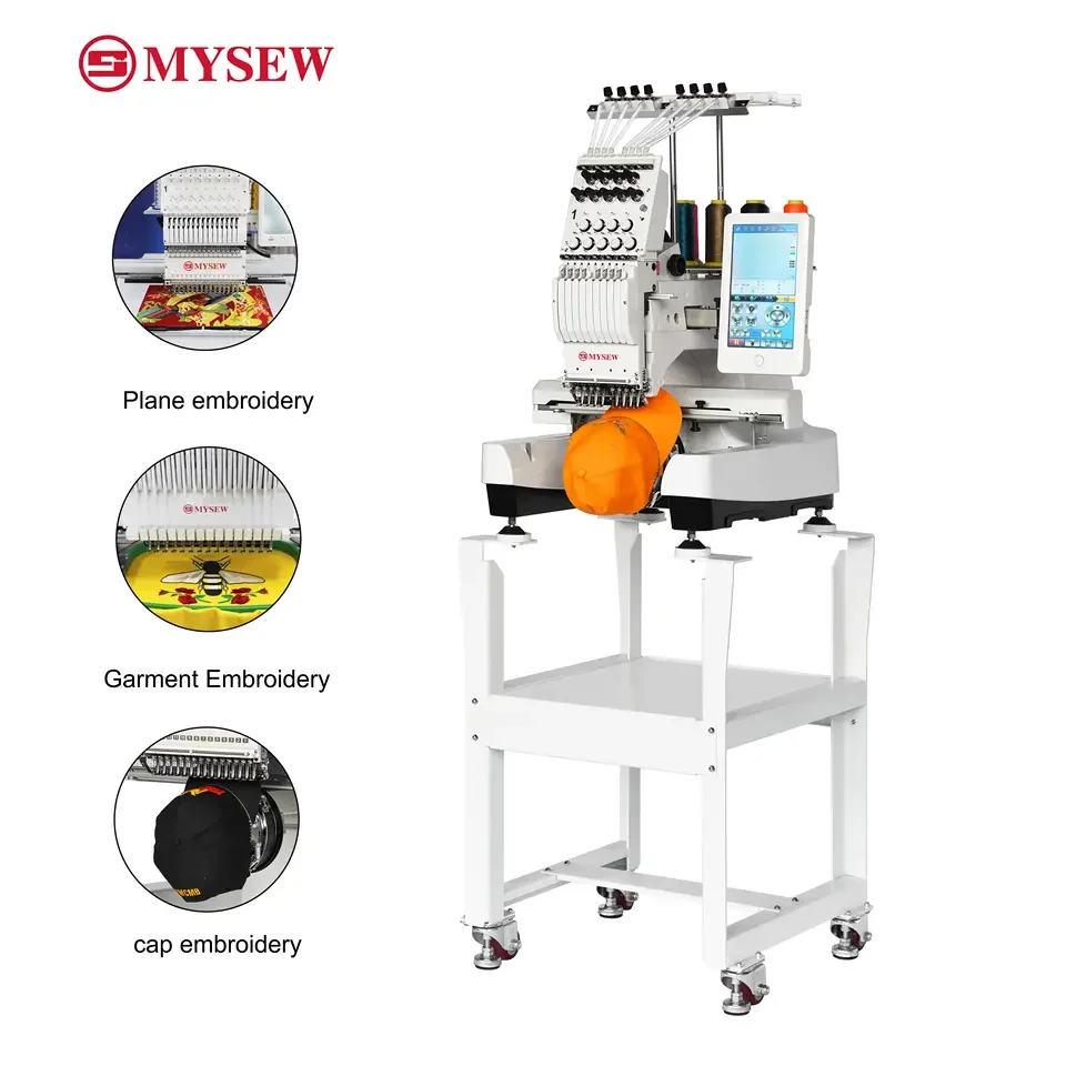 MYSEW MFS 800scope(36*20cm) Industrial Single Head High Quality Custom Multi-  Computerized Hat Shoes Embroidery Machine