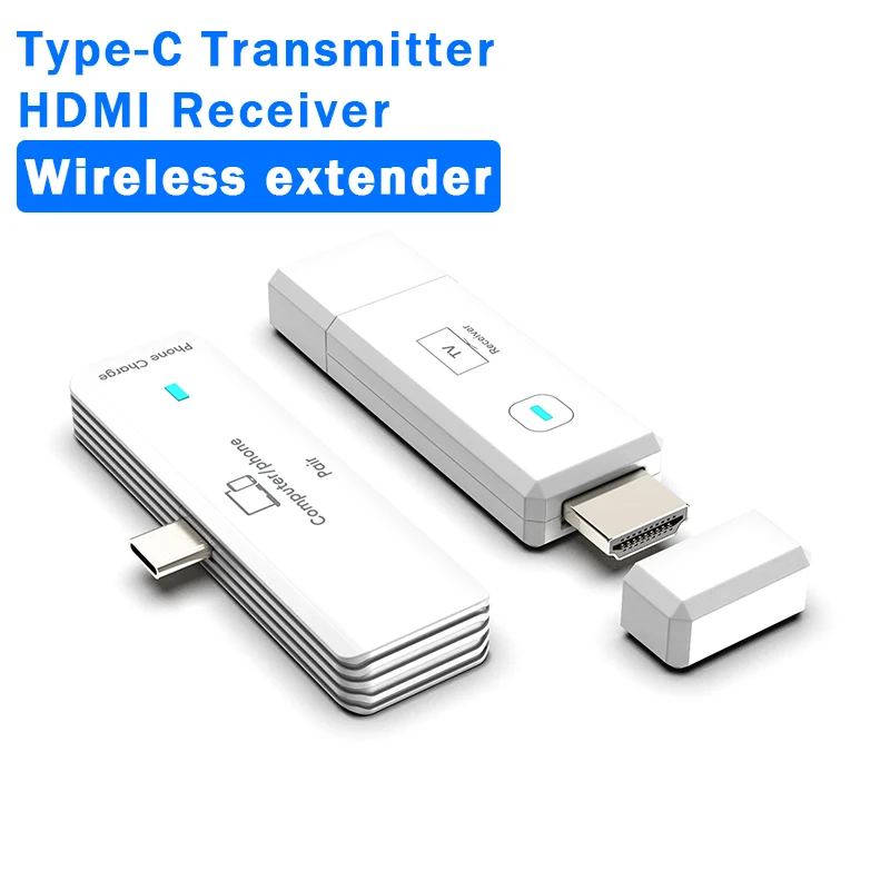 

50 м беспроводной HDMI-передатчик видео HDMI удлинитель приемника 1080P USB C HDMI удлинитель дисплей для IPhone 15 16 ноутбуков Macbook