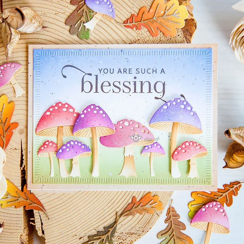 الفطر الديكور المعادن قطع يموت الإستنسل DIY بها بنفسك سكرابوكينغ ورقة/بطاقات الصور النقش يموت #3