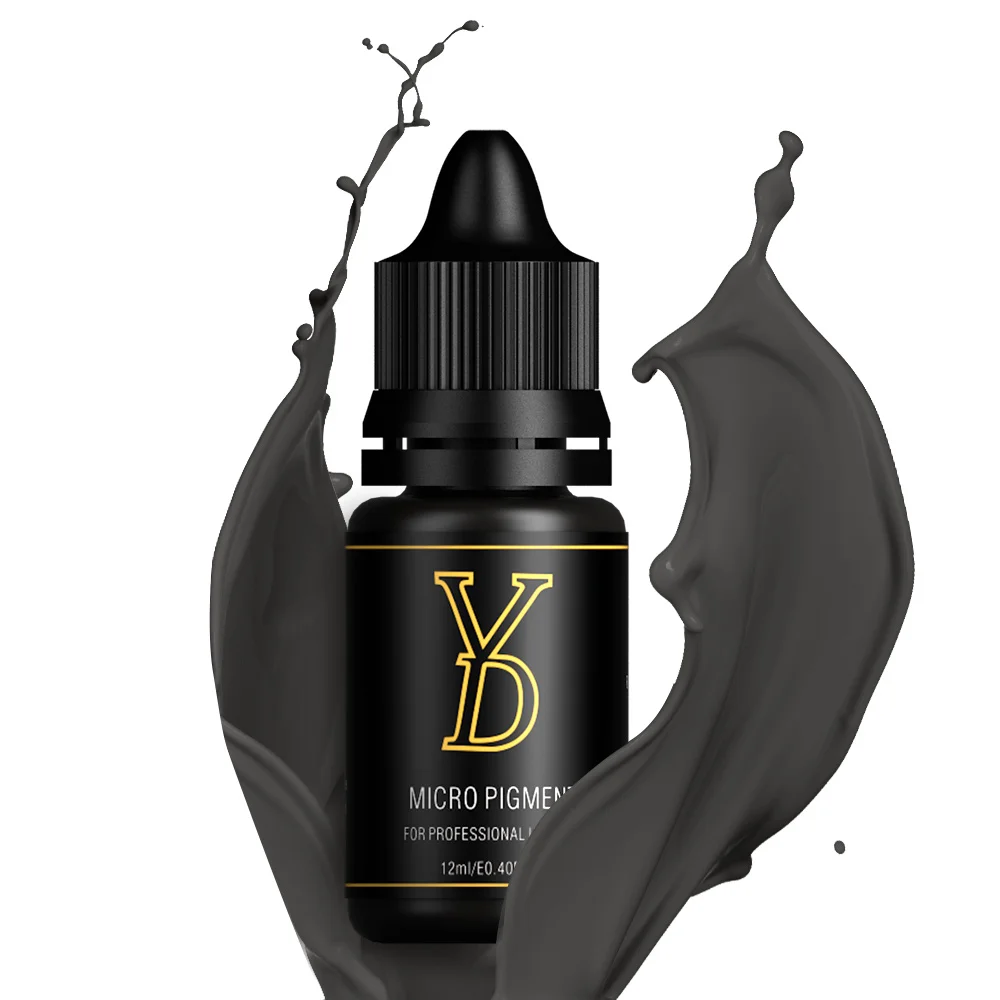 YD Black 12ML/bottle Tattoo Ink Semi Permanent Natural Microblading Pigment Makeup Supplies Tool For Body Art Tattoos Color