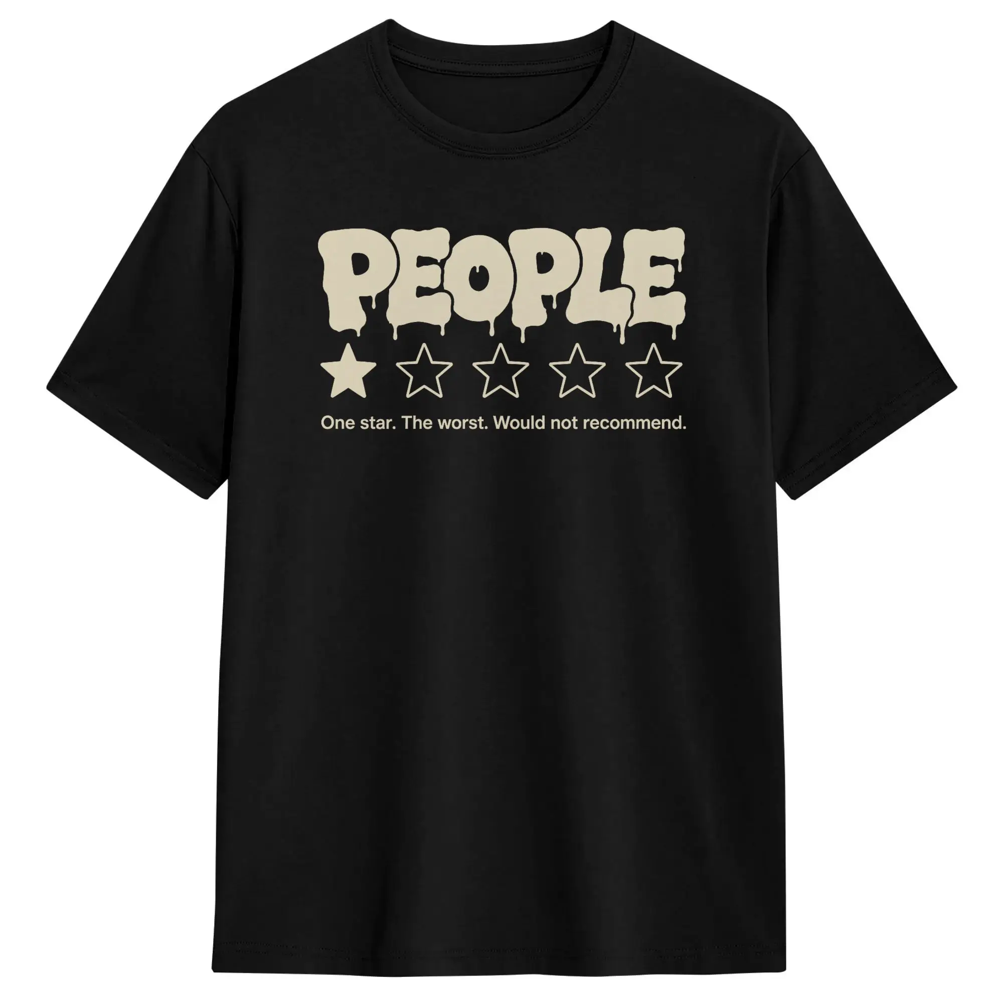 Men's People One Star Review Total Nightmare Would Not Recommend T-Shirts  Cotton Top Tees Summer Streetwear Short Sleeves Tops