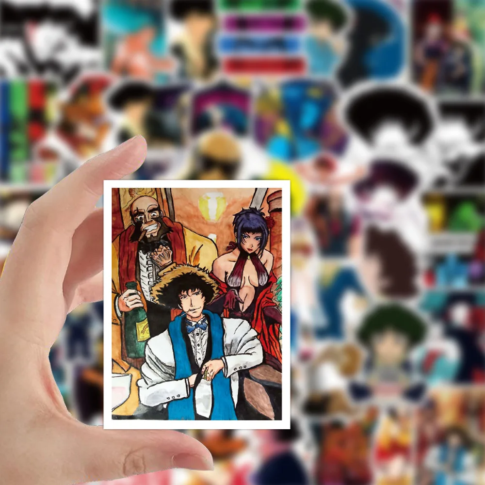 10/50Pcs Anime Blue Cowboy Bebop Pvc Game Stickers For DIY Cool Gift Decal Kid Toys Phone Luggage Laptop Motorcycle Guiter