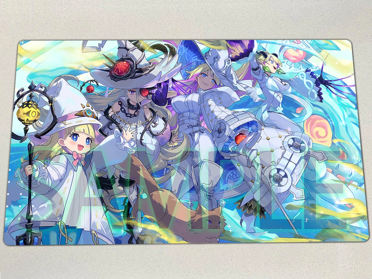 YuGiOh Diabellze The White Witch Play Mat Elzette of The White Forest Elzette, Azamina TCG Pad Trading Card Game Mat Mousepad