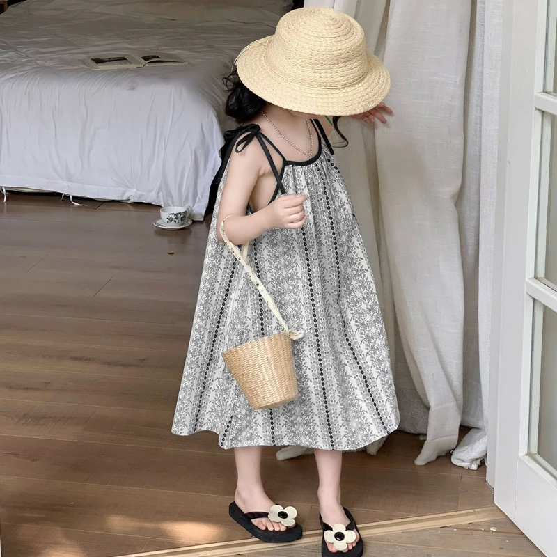 Bohemian printed style vacation dress For 1-9 Yrs Baby Girls 6.1 Children's Day Party Costumes Sleeveless loose beach Dress 2026 image 4