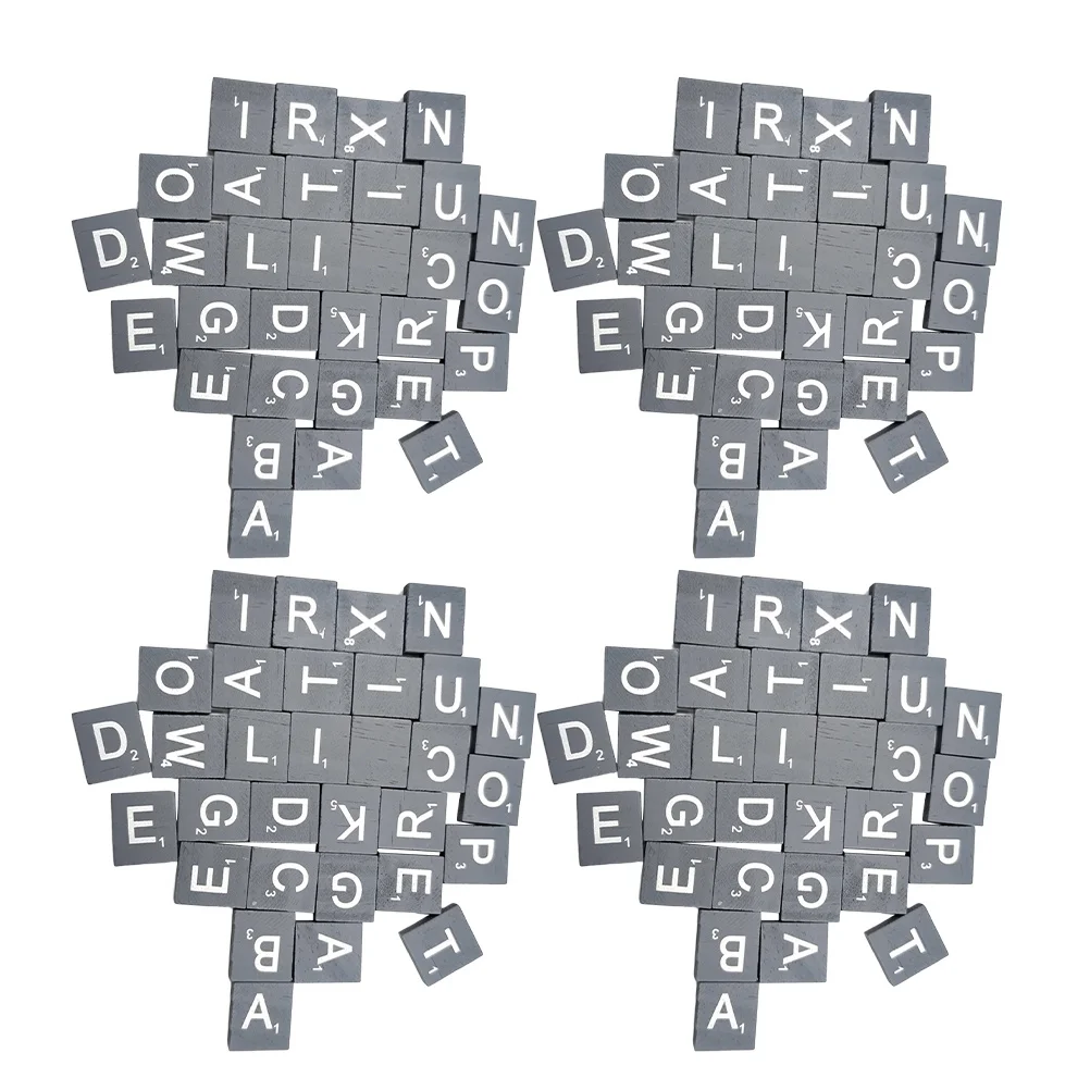 CIYODO 100 peças de telhas de alfabeto de madeira para artesanato, letras de jogo de palavras cruzadas, quebra-cabeça educacional para crianças, brinquedo de aprendizagem pré-escolar, blocos de madeira