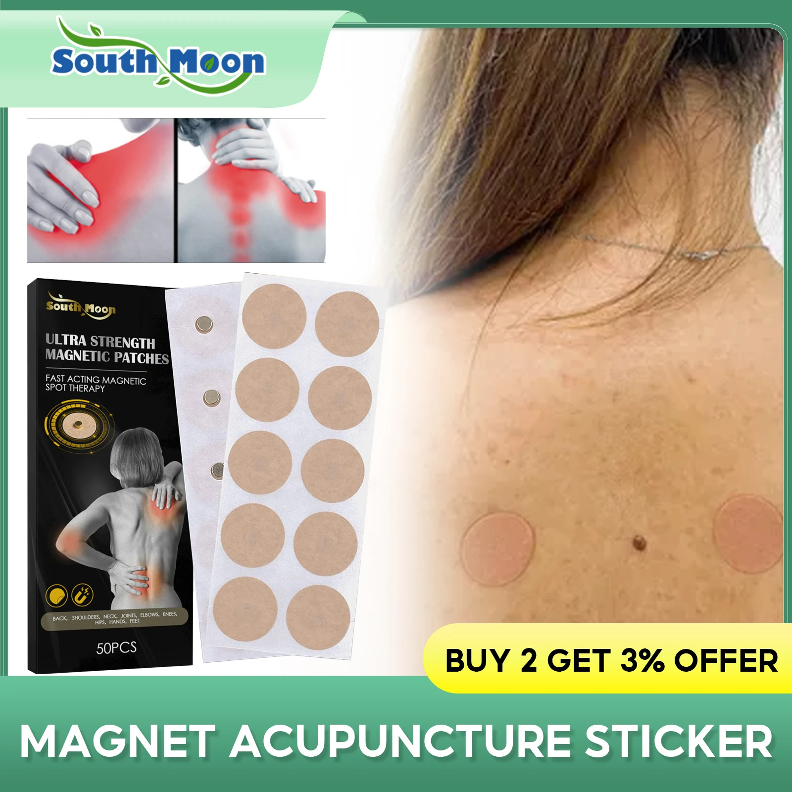 

Magnet Treatment Sticker Treatment Arthritis Muscle Soreness Relief Knee Back Ache Promote Blood Circulation Joint Pain Plaster