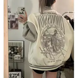 VIntage Collage Varsity Jackets Men Baseball Uniform Embroidery Oversized Women's Coat Patch PU Sleeves Fashion man clothing