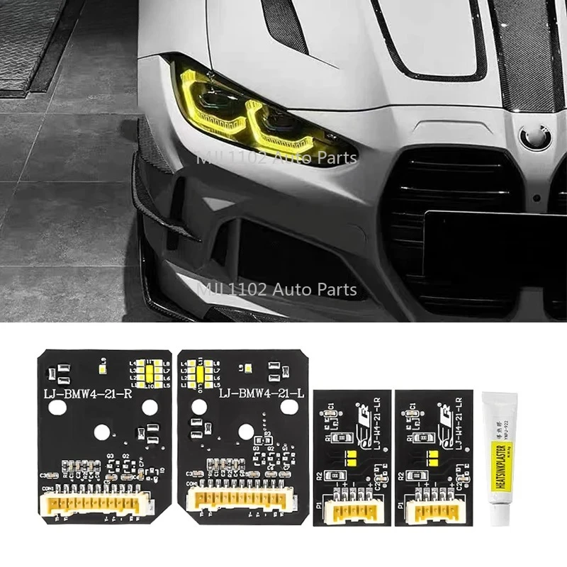 

New DRL LED boards daytime running lights Lemon Yellow for BMW M3 M4 4 series G80 G22 G82 G23 G26